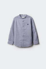 Springfield Camisa estructura cuello mao niño azulado