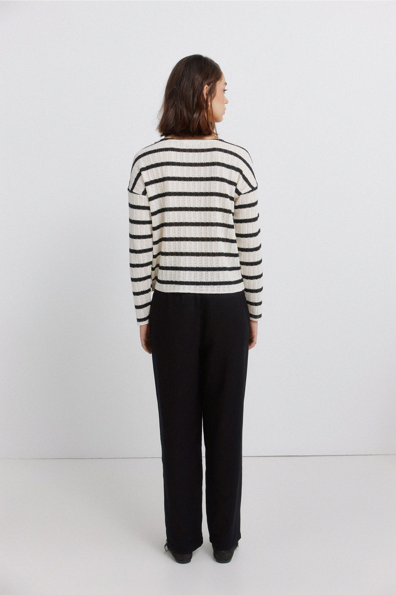 Springfield Pantalones de lino negro