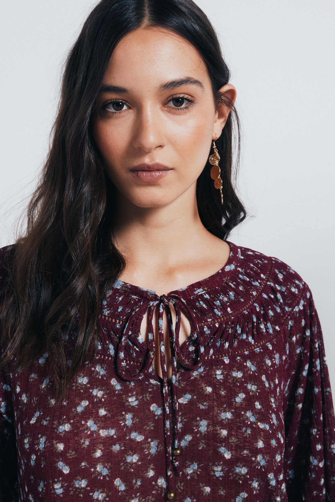 Springfield Blusa fluida lace insertado