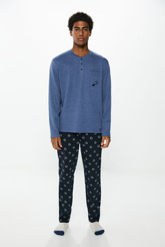 Springfield Pijama largo waffle café azul
