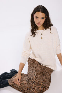 Springfield Falda midi estampado leopardo nude