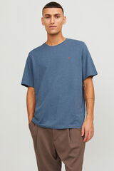 Jack & Jones Playera lisa est&aacute;ndar fit azul tinta