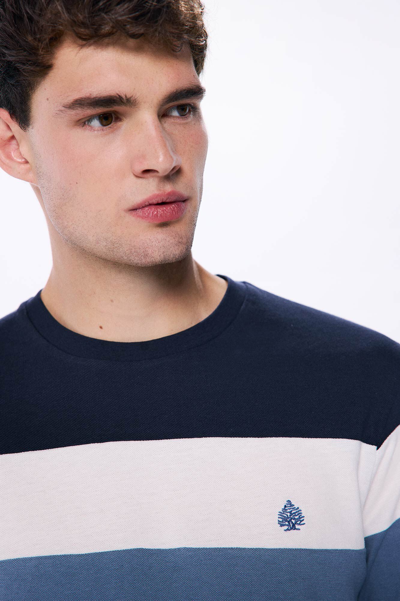 Springfield Playera manga larga cortes azul