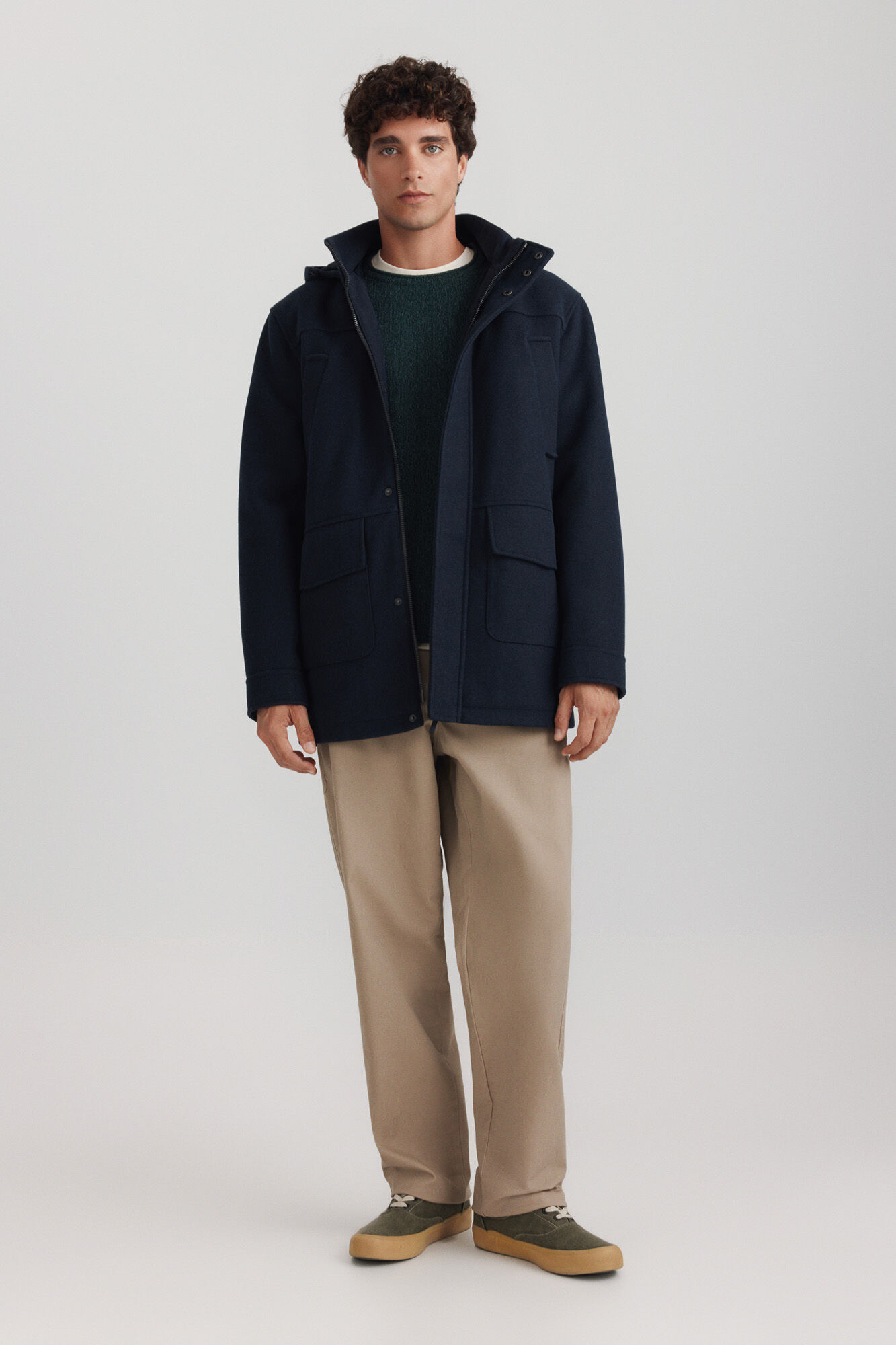 Springfield Parka larga efecto lana