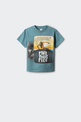 Springfield Playera Skate niño azul indigo