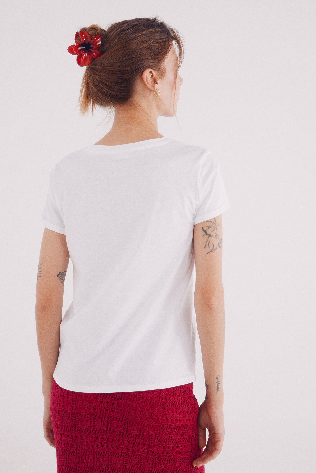 Springfield Playera gr&aacute;fica flor marfil