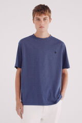 Springfield Playera microraya tejida azul