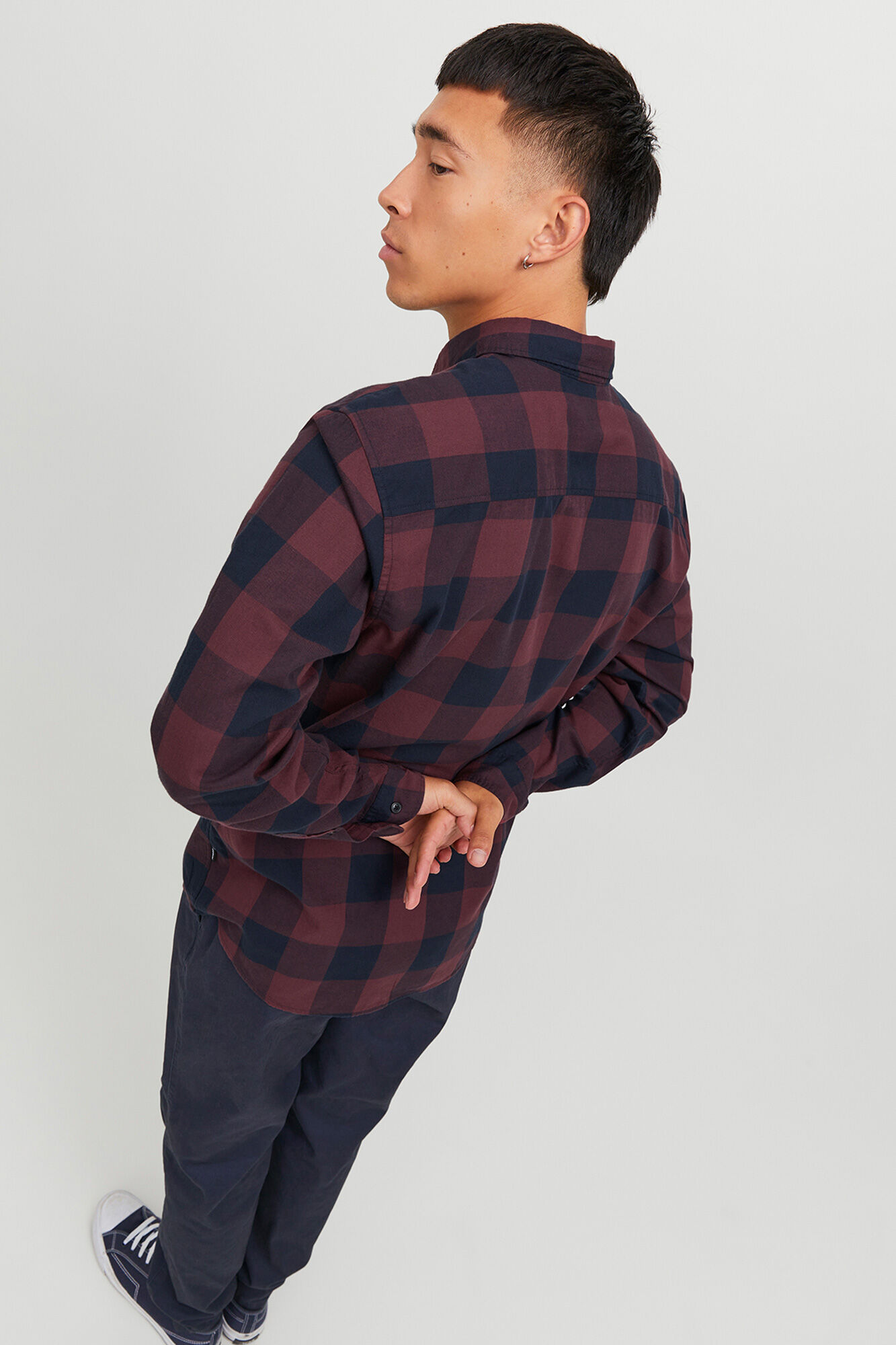 Jack & Jones Camisa regular fit a cuadros rojo