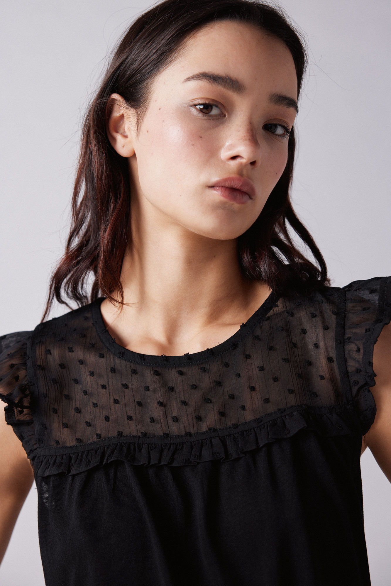 Springfield Playera combinada plumet&iacute; negro