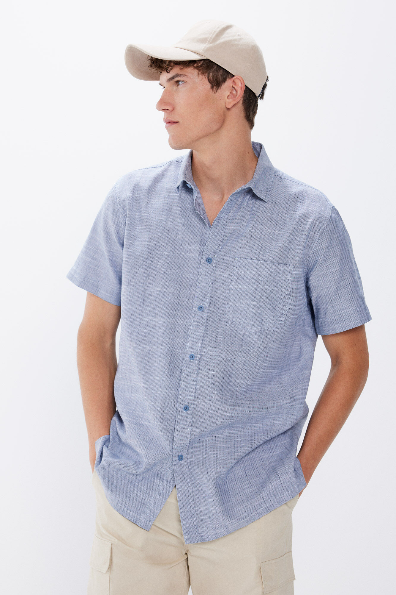 Camisa manga corta bicolor Camisas de hombre Springfield MX