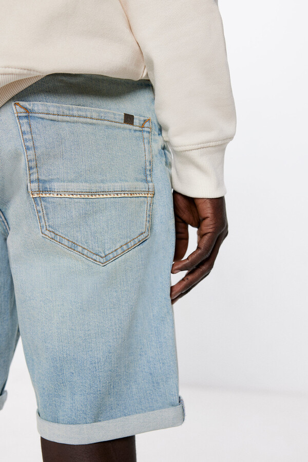 Springfield Bermuda denim slim turquesa