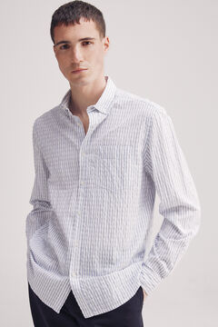 Springfield Camisa seersucker rayas azul