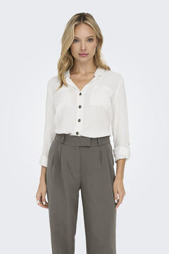 Springfield Camisa fluida con bolsillos frontales natural