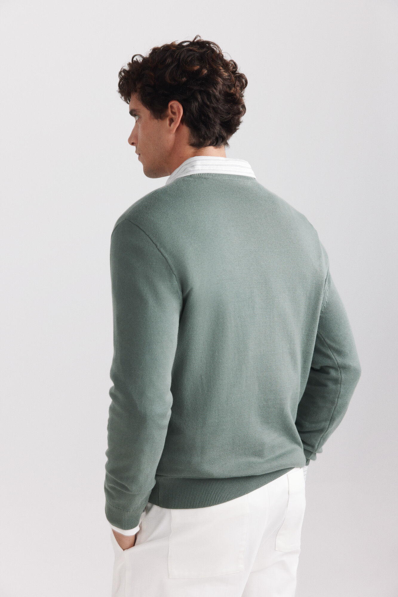 Springfield Su&eacute;ter b&aacute;sico cuello redondo verde