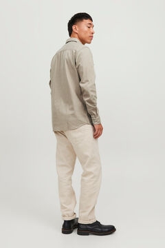 Springfield Camisa denim confort fit beige
