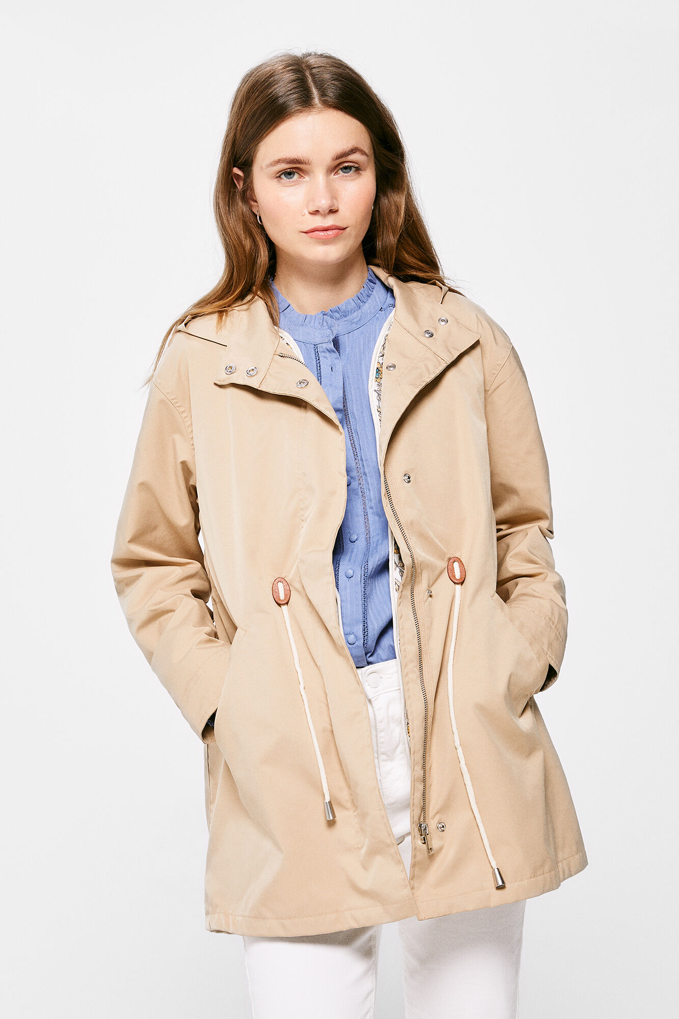 Springfield Parka Algod&oacute;n Desmontable beige