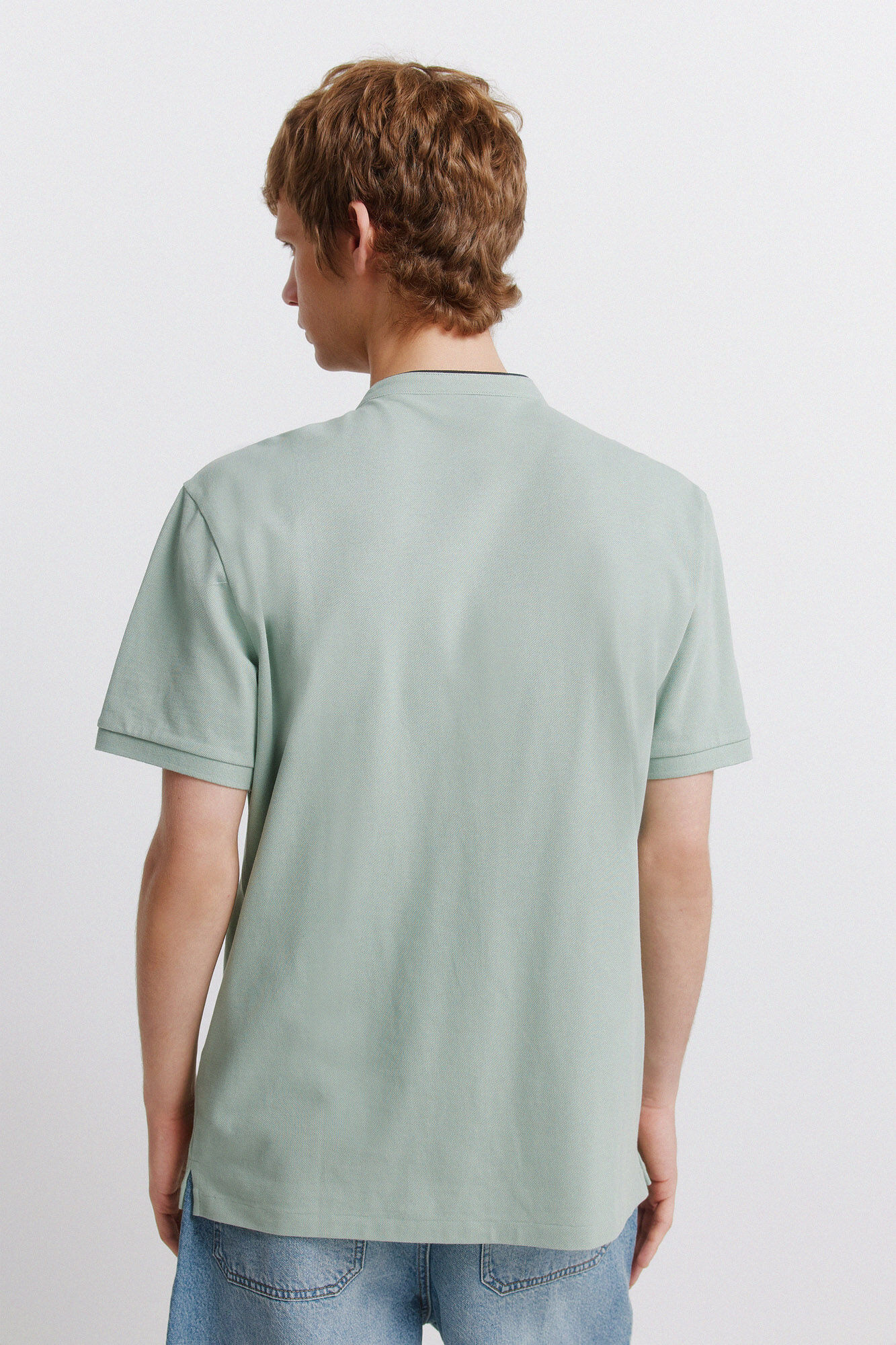 Springfield Polo de piqu&eacute; cuello mao slim fit verde