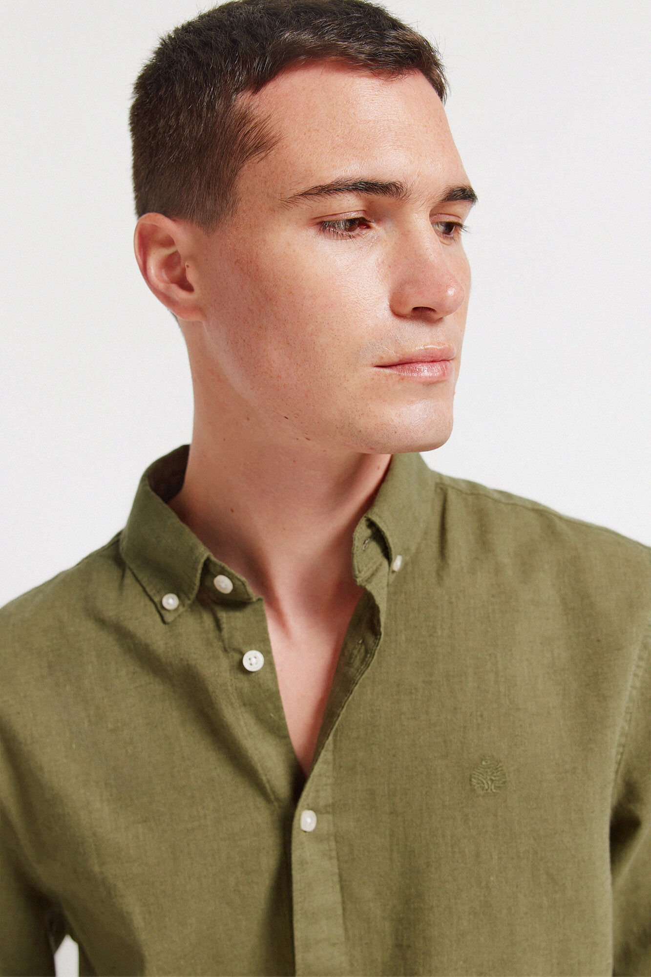 Springfield Camisa lino kaki