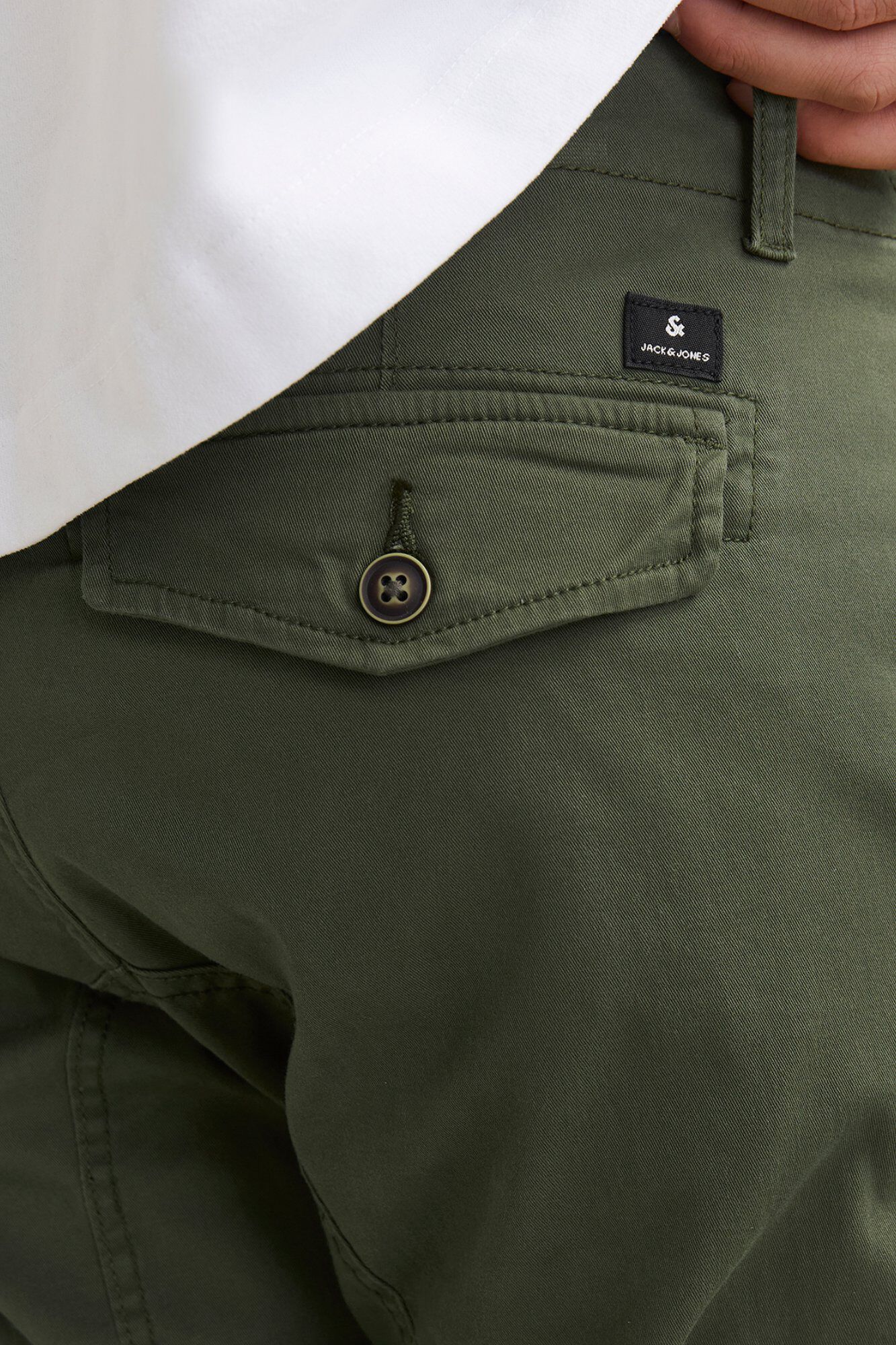 Jack & Jones Pantal&oacute;n cargo de algod&oacute;n verde