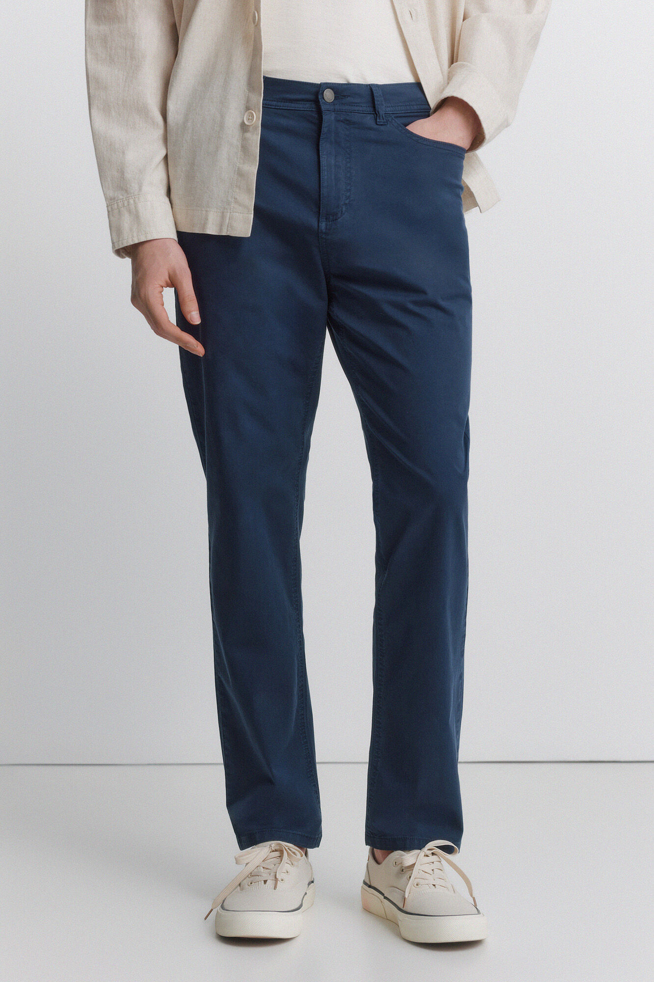 Springfield Pantal&oacute;n slim fit de 5 bolsillos lavado