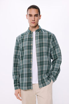 Springfield Camisa franela cuadros verde