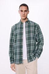 Springfield Camisa franela cuadros verde