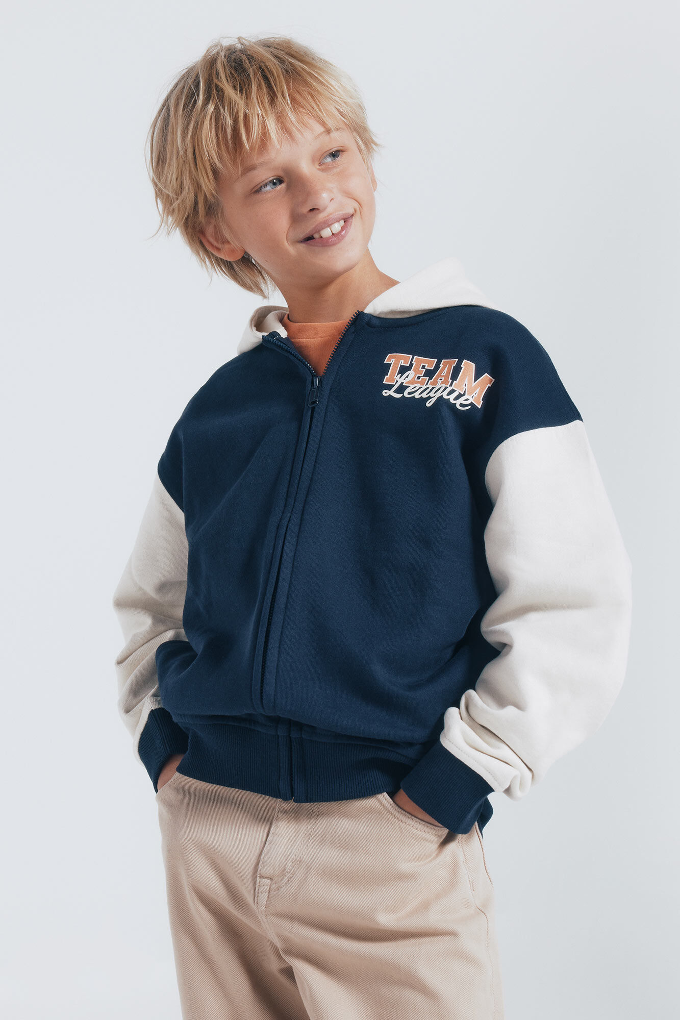 Springfield Kids Sudadera capucha varsity ni&ntilde;o azul