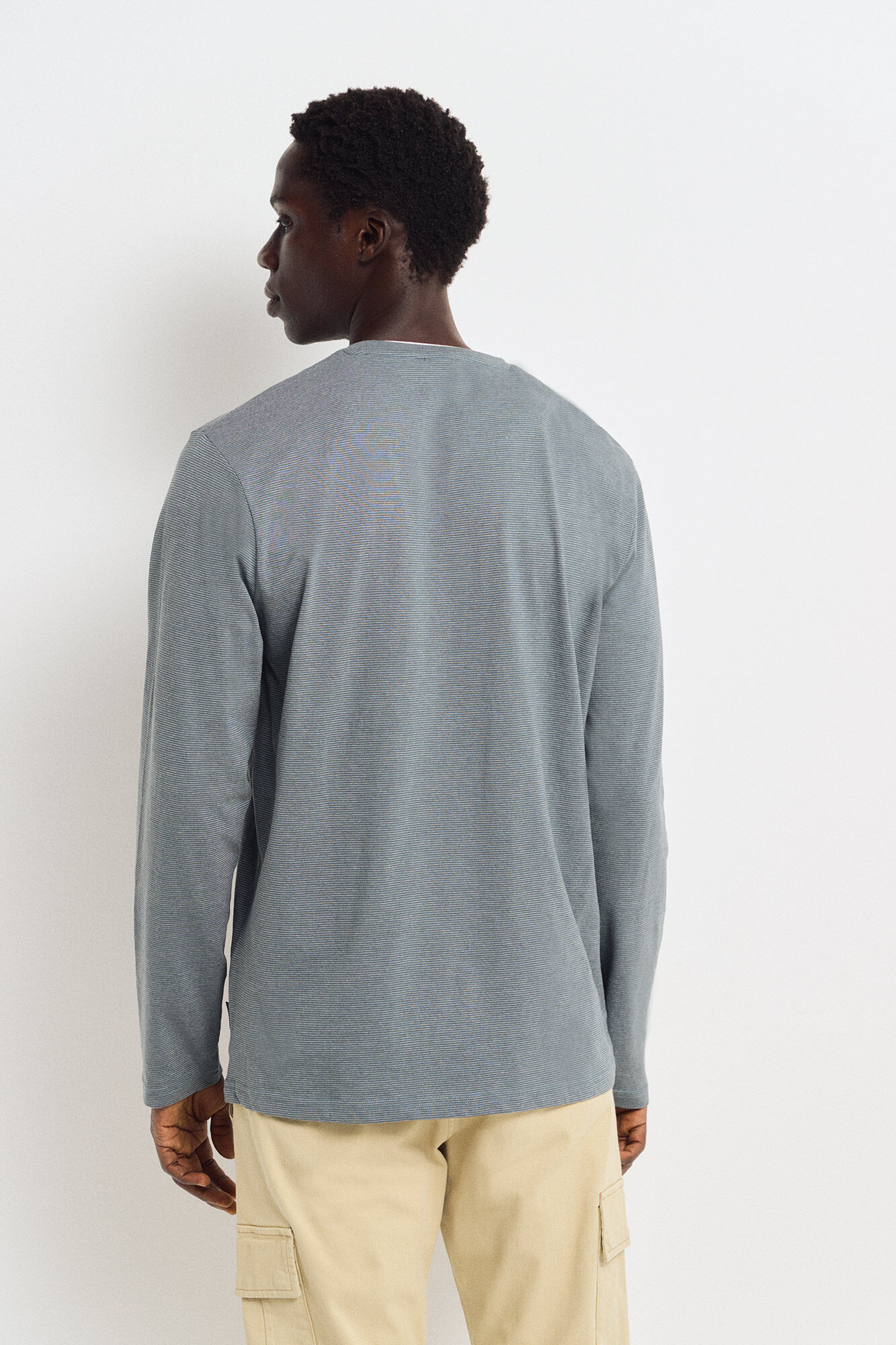 Springfield Camiseta manga larga cuello panadero rayas azul