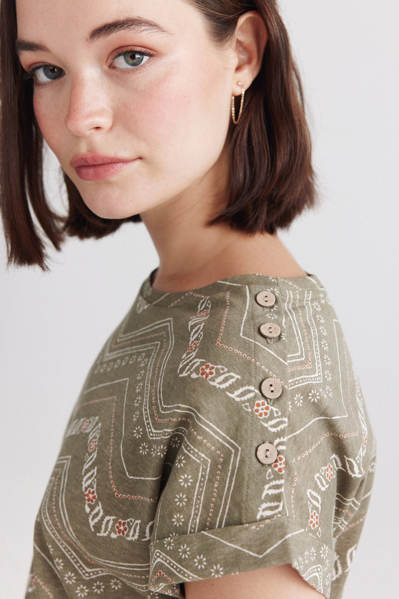 Springfield Playera estampada con botones
