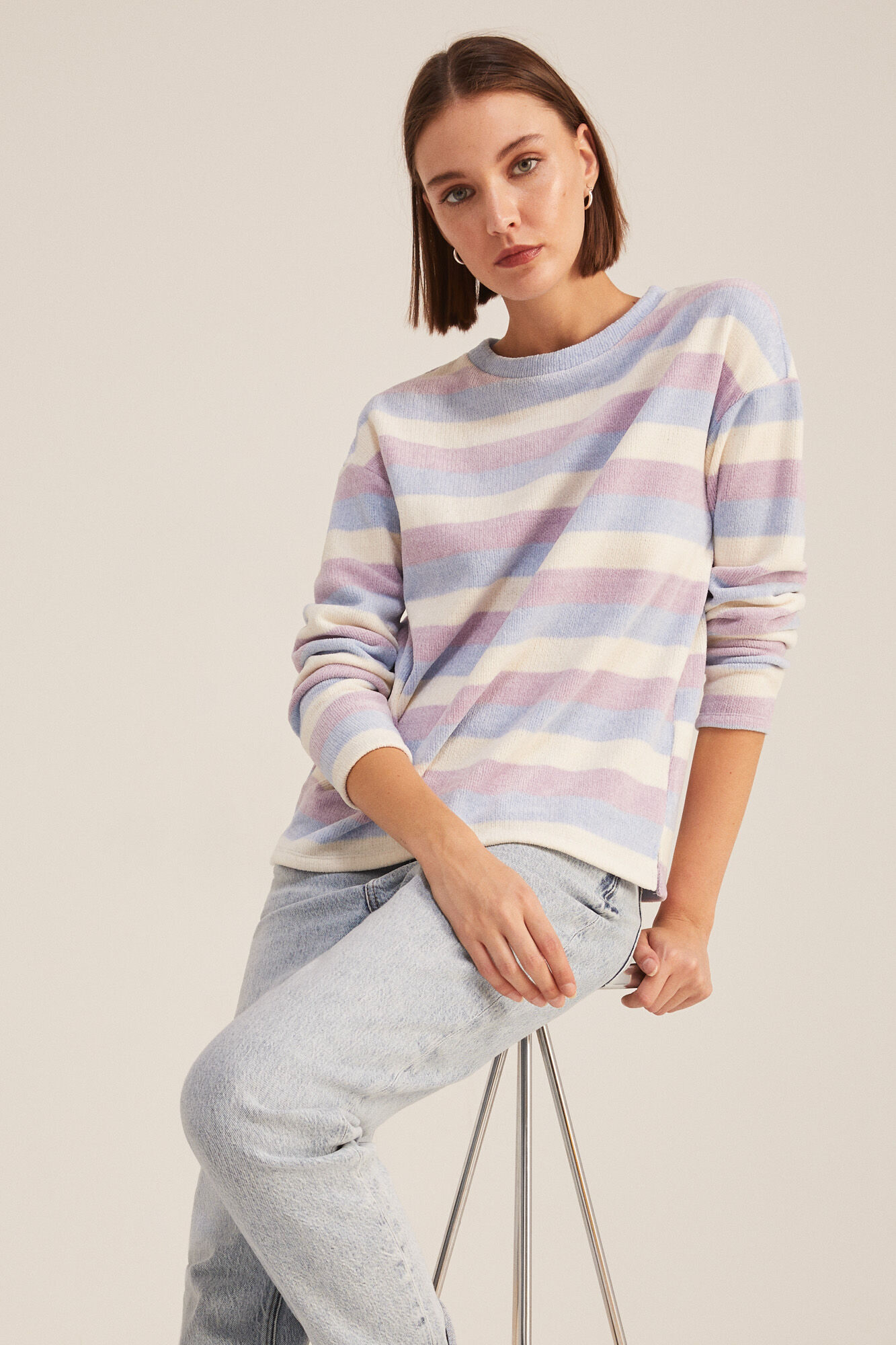 Springfield Playera Chenilla Rayas amarillo