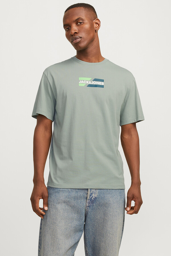 Jack & Jones Playera regular fit logo caza oscuro