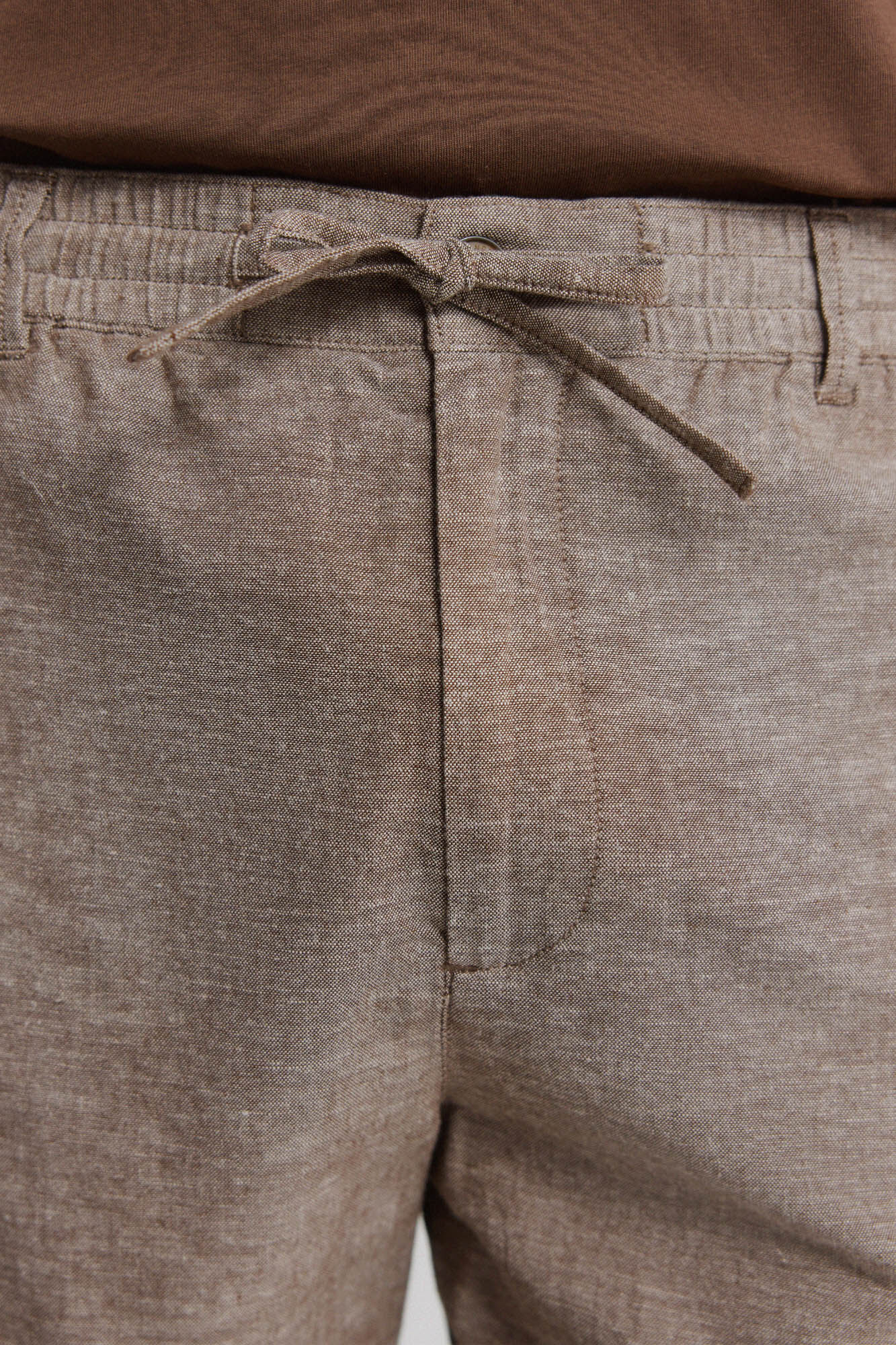 Springfield Bermudas de lino comfort slim fit caf&eacute;