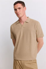 Springfield Polo de estructura moulinee beige
