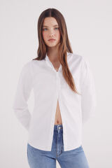 Springfield Blusa oxford cuello volante café
