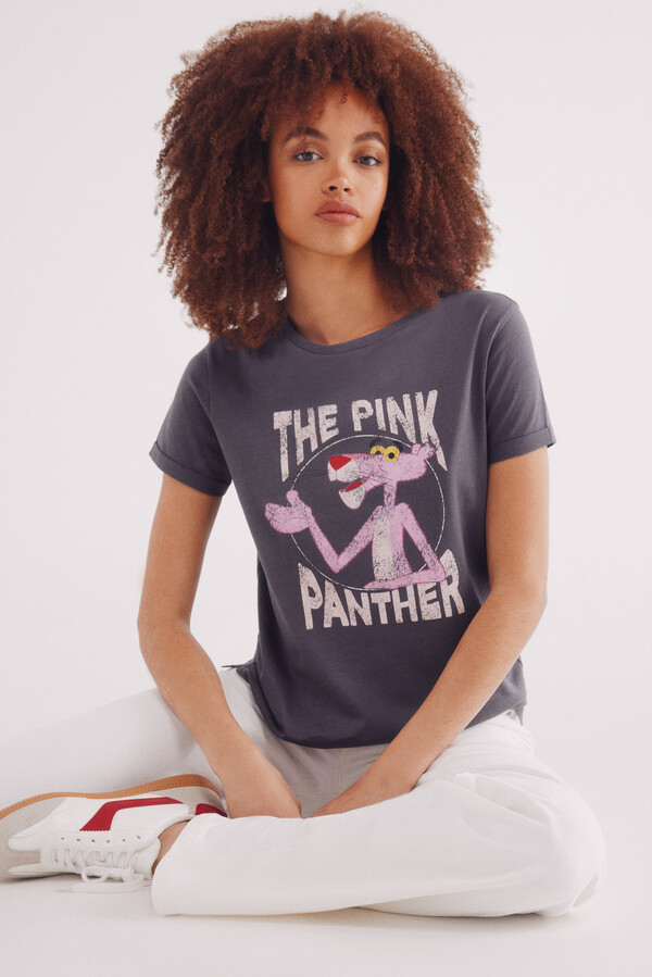 Springfield Playera "The pink panther" gris