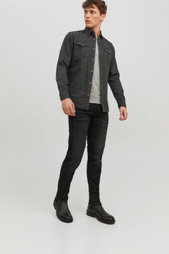 Springfield Camisa denim confort fit negro