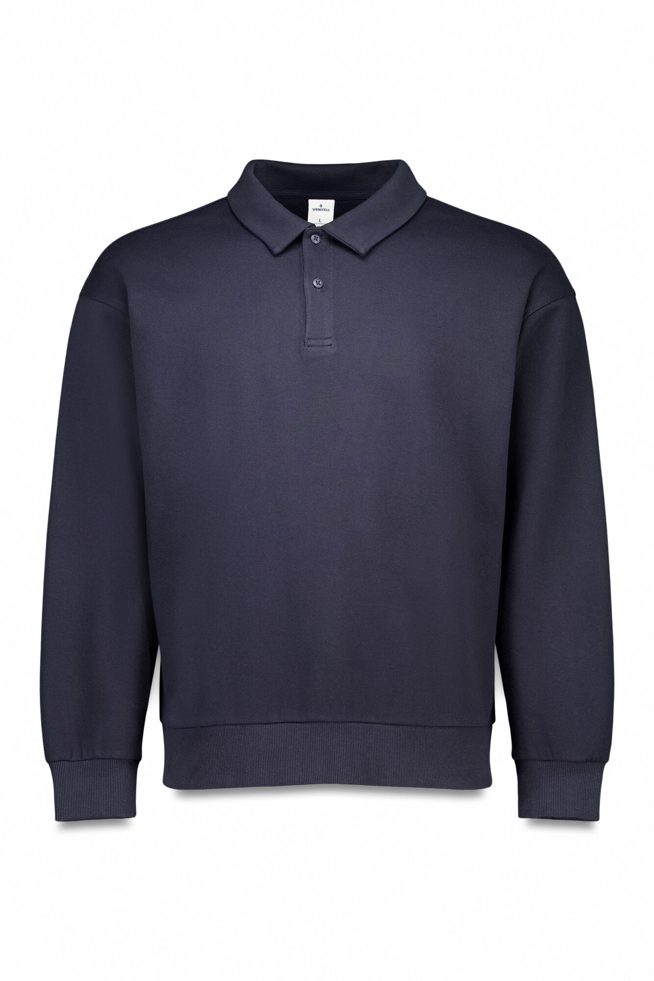 Springfield Polo piqu&eacute; manga larga interlock boxy fit marino