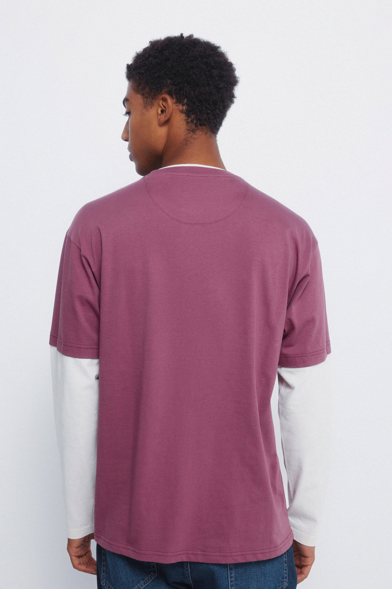 Springfield Playera de manga larga doble p&uacute;rpura