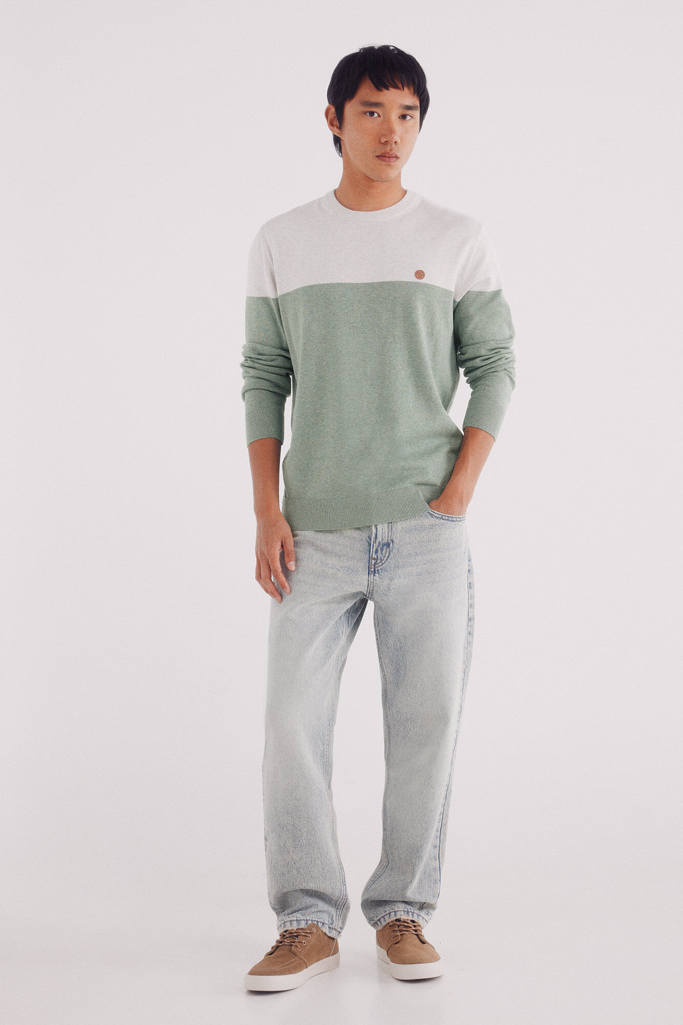 Springfield Jersey b&aacute;sico con bloques de color verde