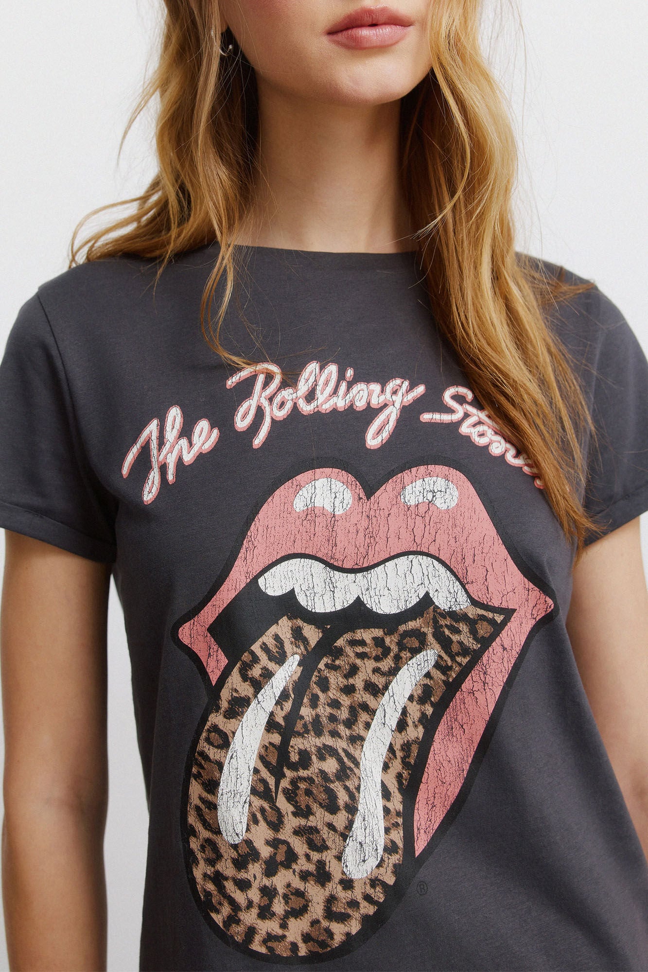 Springfield Playera de manga corta "Rollings stones" gris