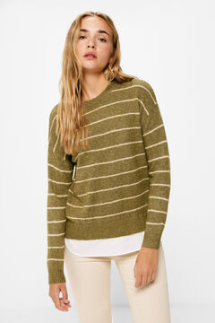 Springfield Suéter Rayas Lurex Bimateria verde