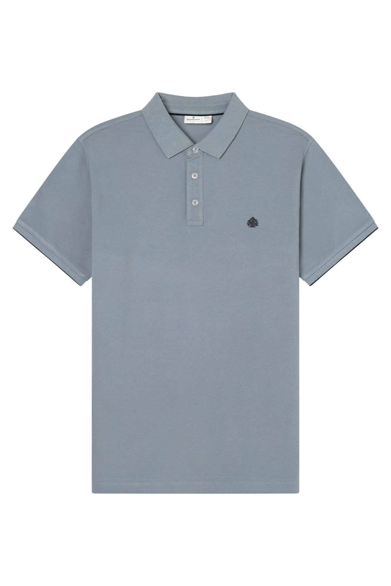 Springfield Polo piqu&eacute; de pu&ntilde;o de contraste slim fit azul
