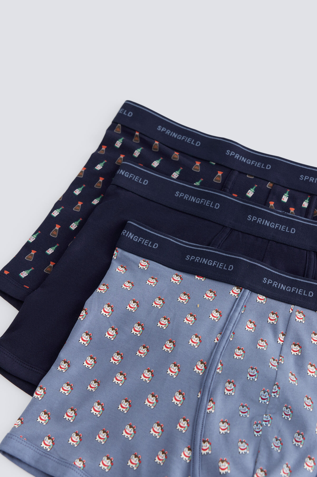 Springfield Pack 3 boxers Jap&oacute;n azulado
