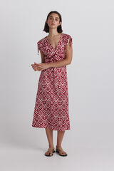 Springfield Vestido midi de tirantes rojo