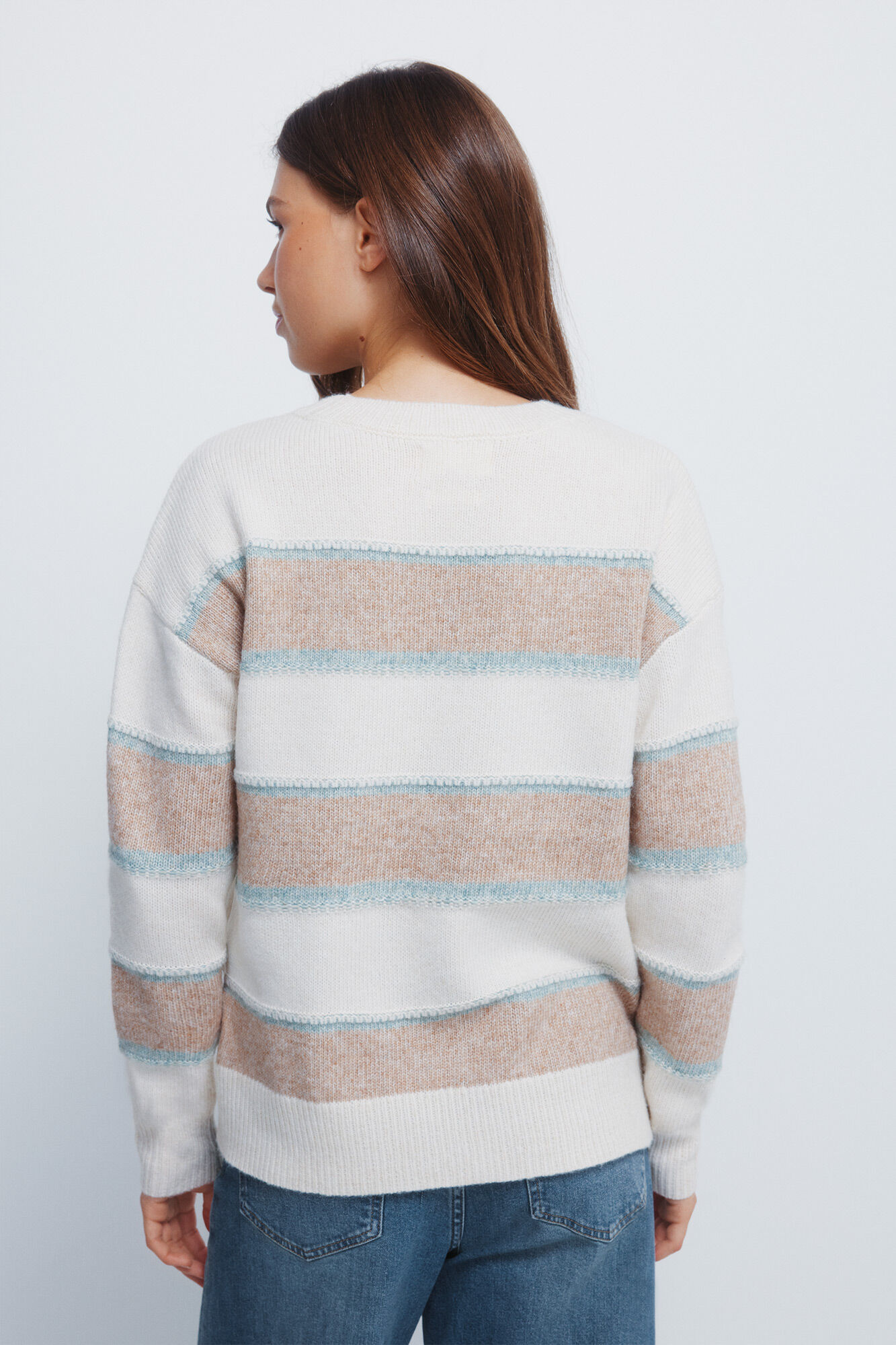 Springfield Jersey de rayas en jersey multicolor nude