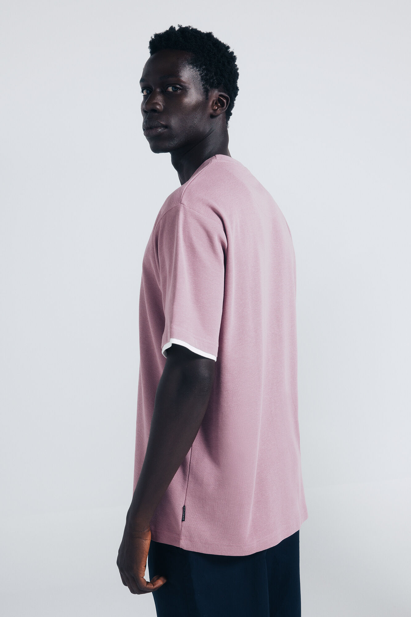 Springfield Camiseta doble mini waffle naranja