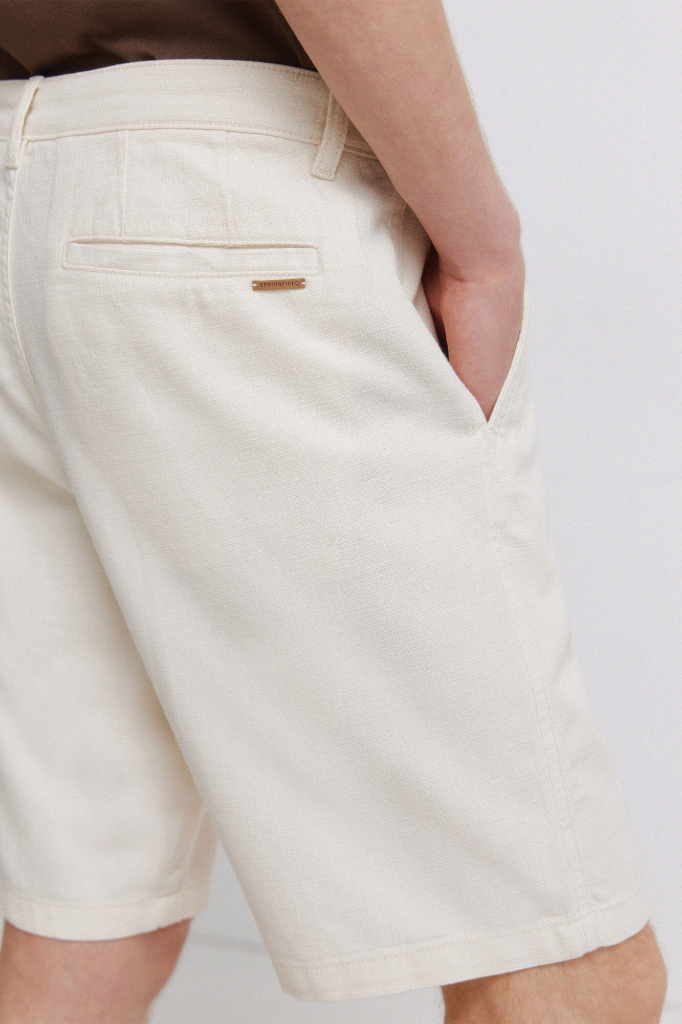 Springfield Bermudas de algod&oacute;n comfort fit blanco