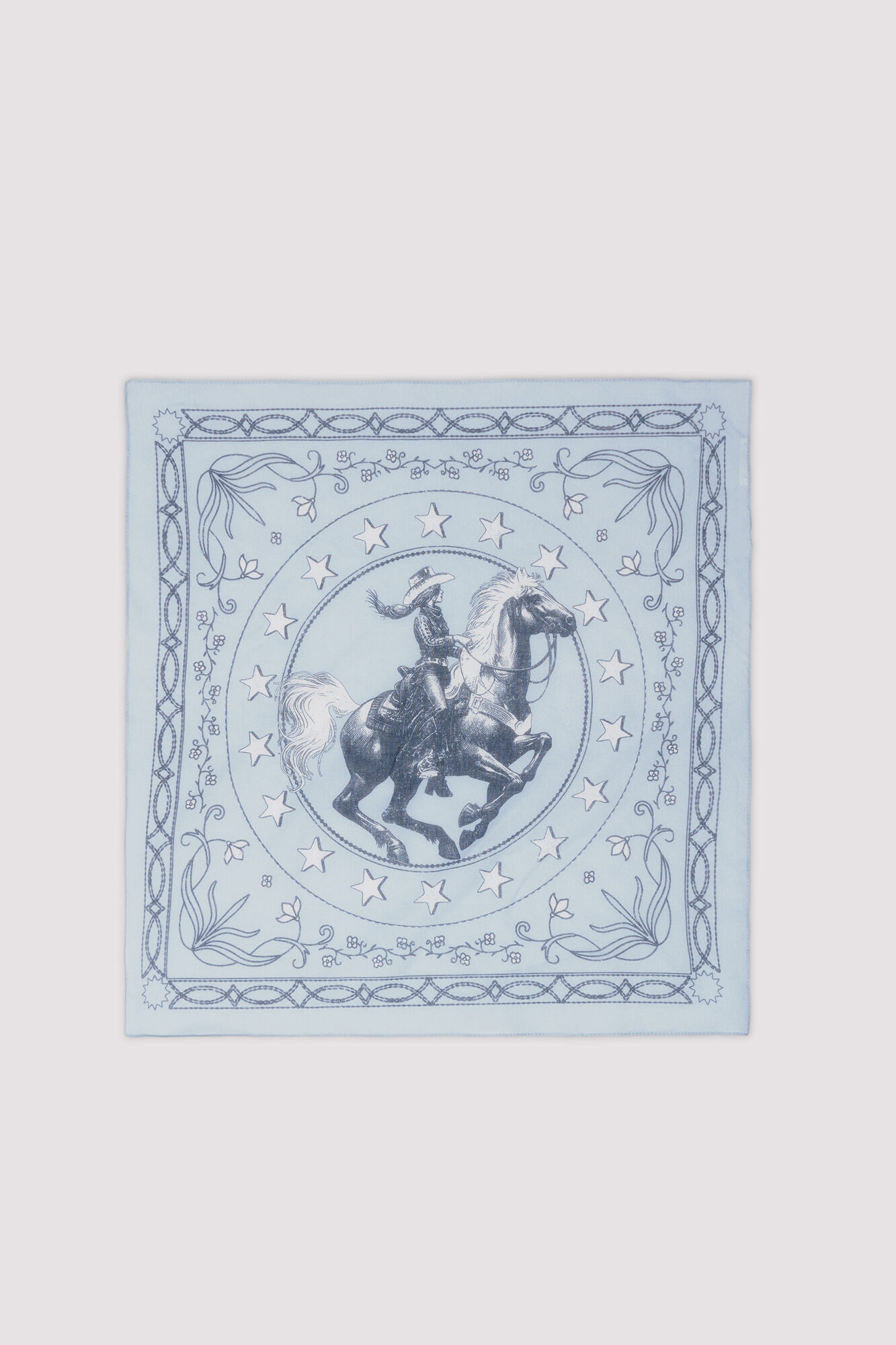 Springfield Pa&ntilde;uelo bandana chica cowboy caballo azul mezcla