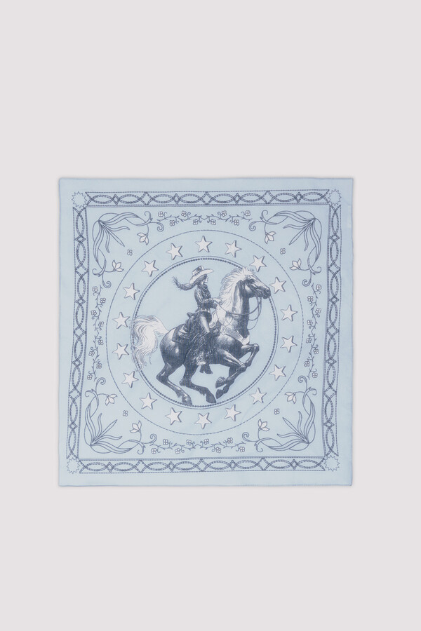 Springfield Pañuelo bandana chica cowboy caballo azul mezcla