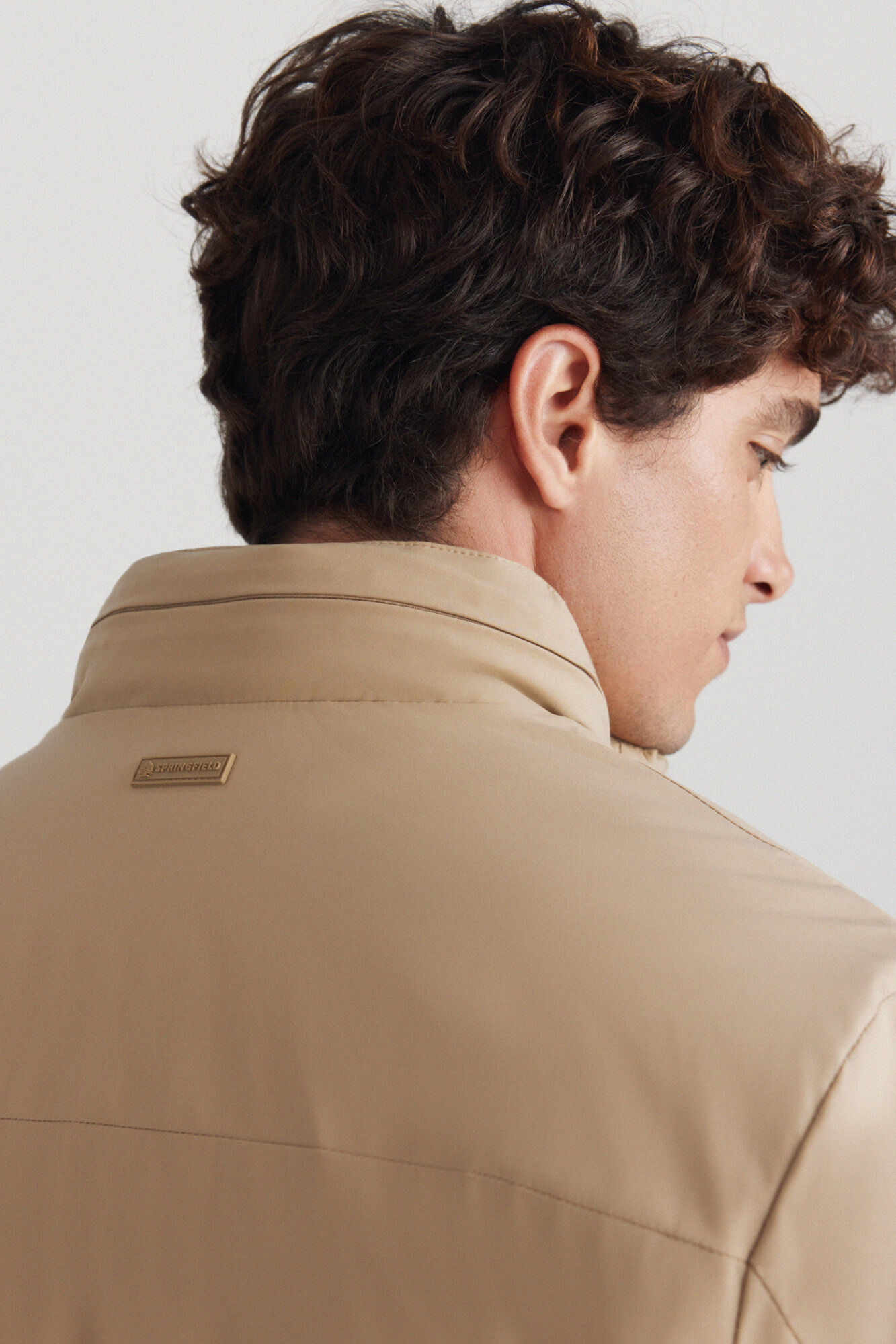 Springfield Chamarra t&eacute;cnica acolchada beige